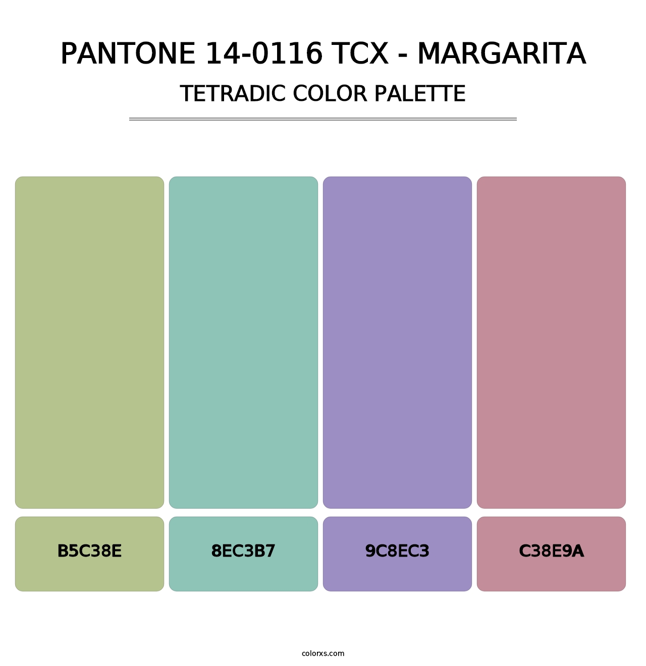 PANTONE 14-0116 TCX - Margarita - Tetradic Color Palette