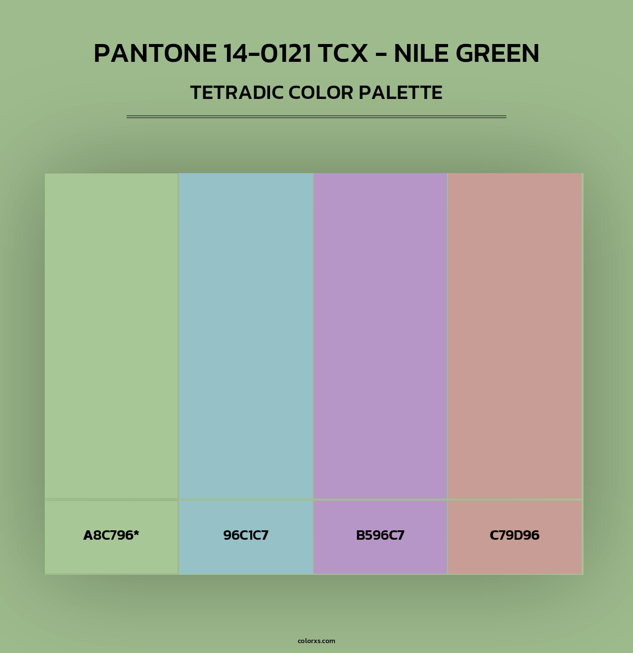 PANTONE 14-0121 TCX - Nile Green - Tetradic Color Palette