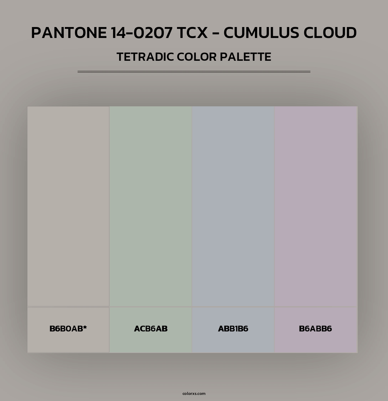 PANTONE 14-0207 TCX - Cumulus Cloud - Tetradic Color Palette