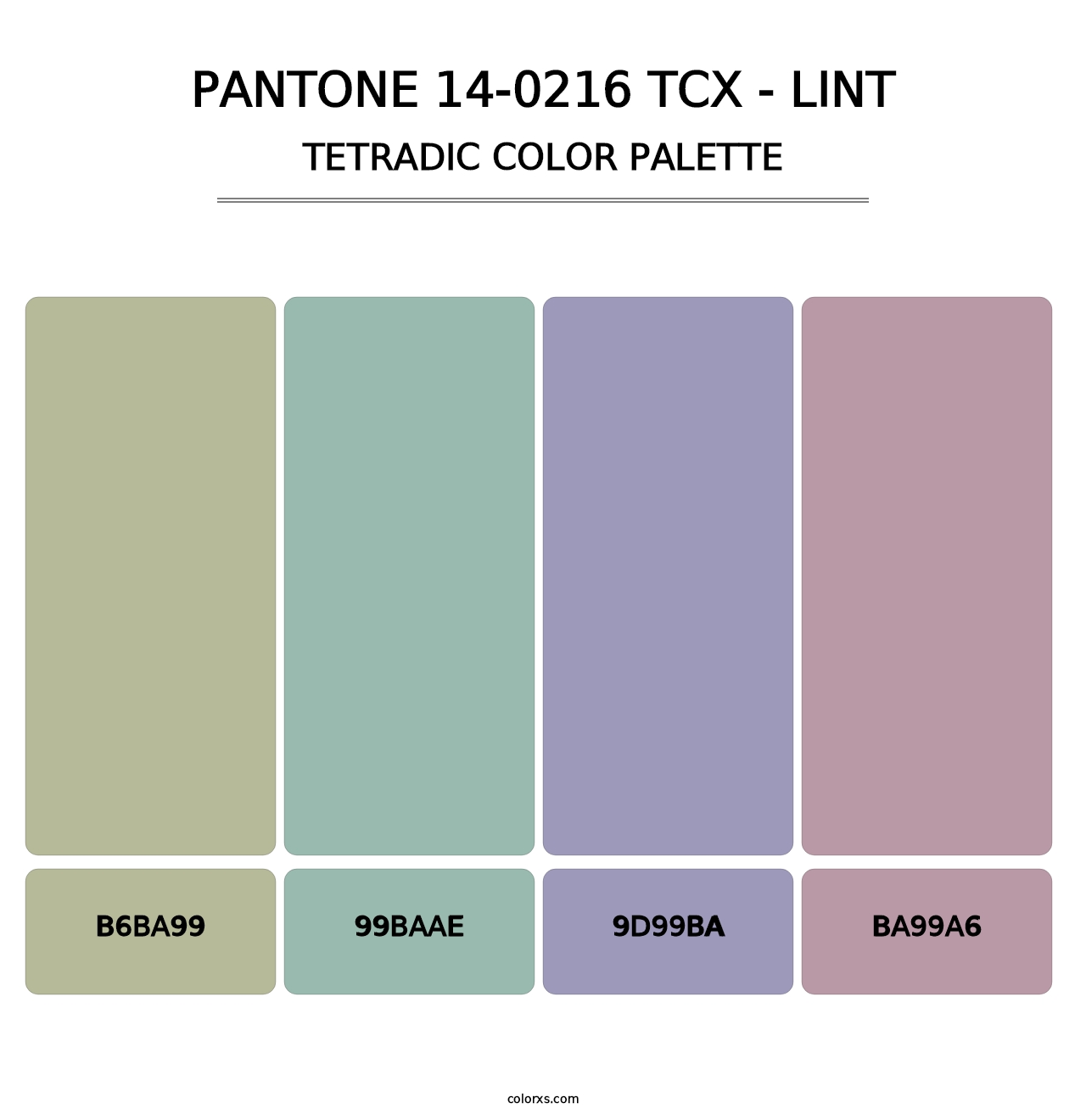 PANTONE 14-0216 TCX - Lint - Tetradic Color Palette