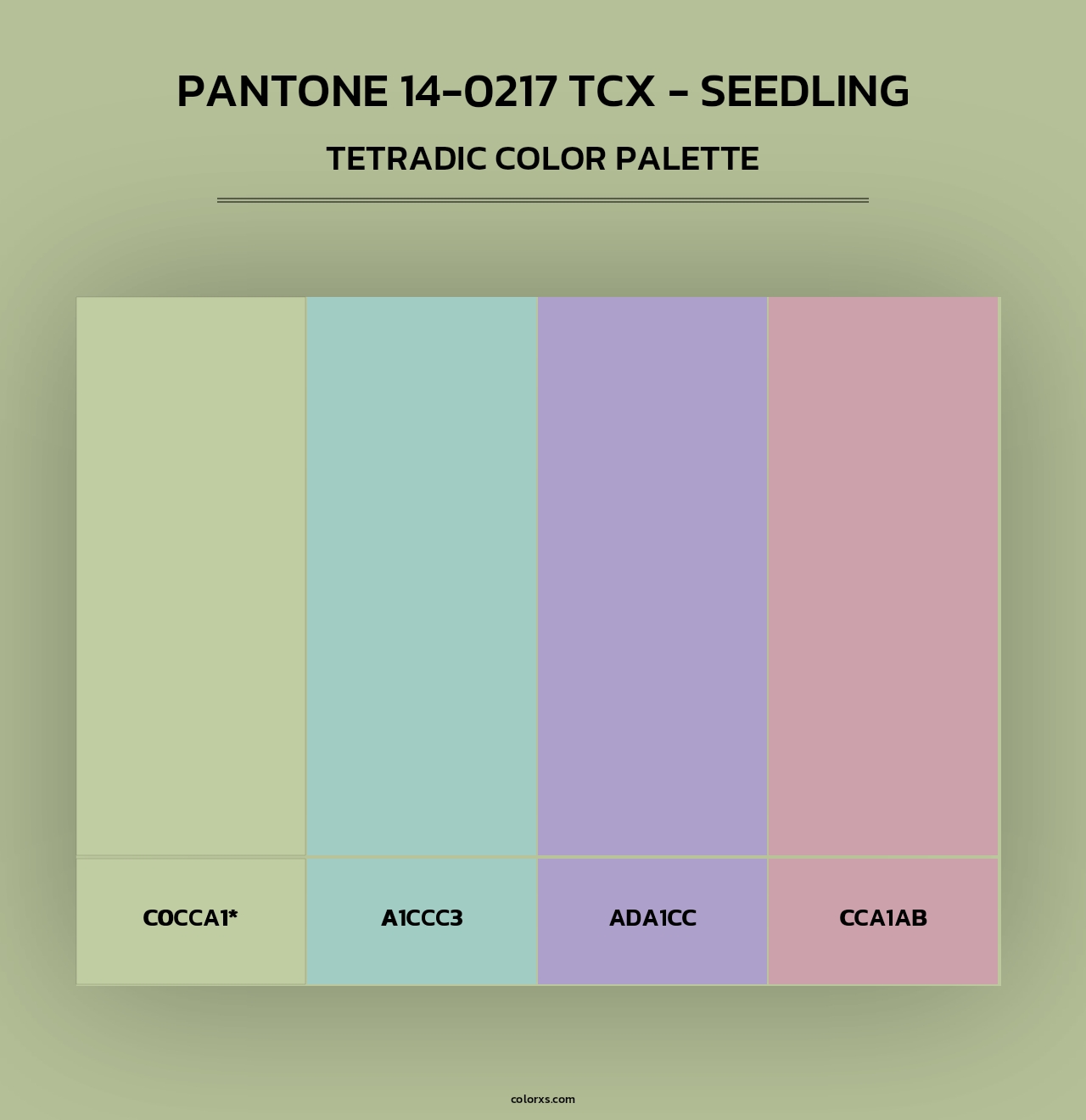 PANTONE 14-0217 TCX - Seedling - Tetradic Color Palette