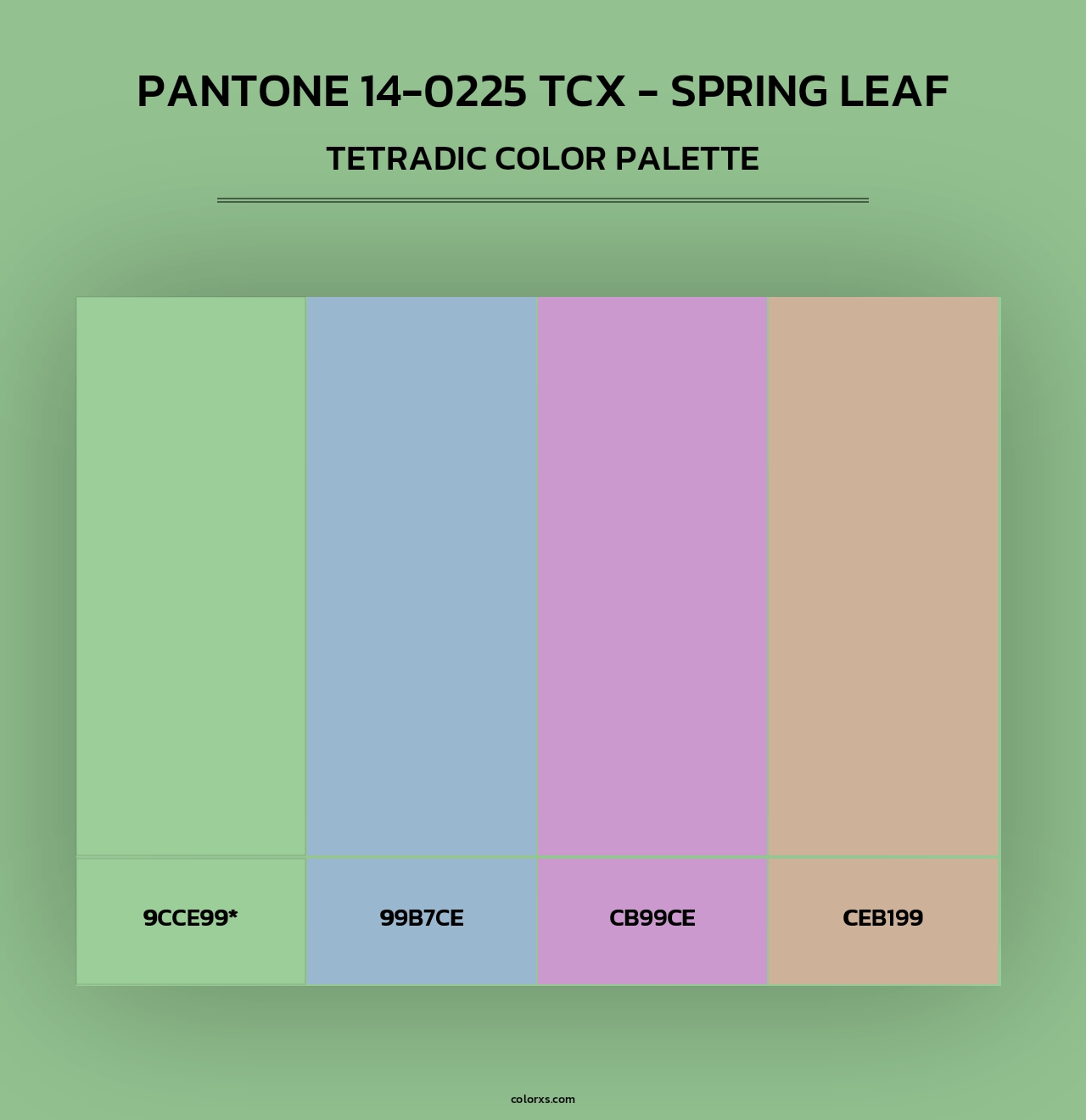 PANTONE 14-0225 TCX - Spring Leaf - Tetradic Color Palette