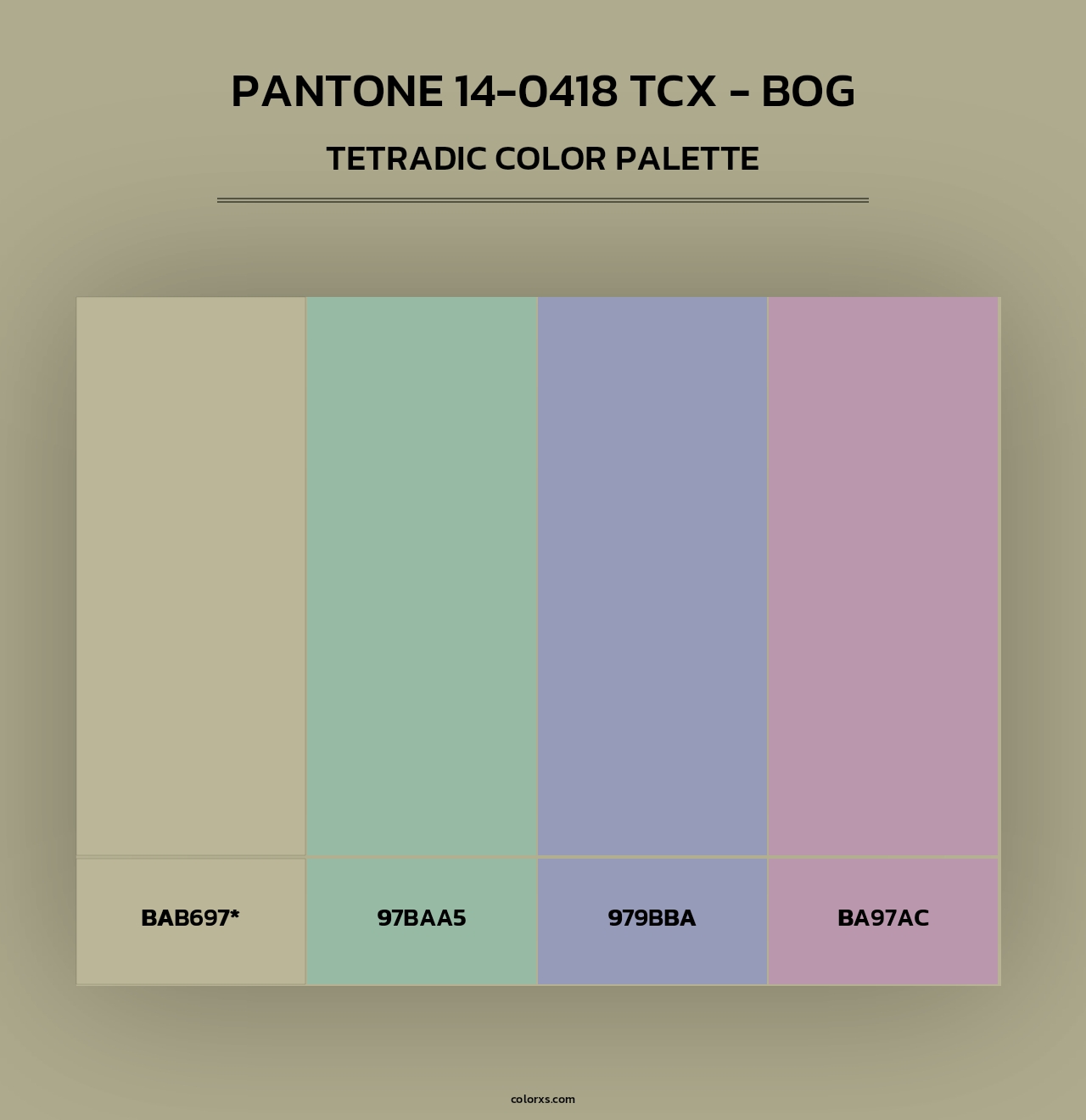 PANTONE 14-0418 TCX - Bog - Tetradic Color Palette