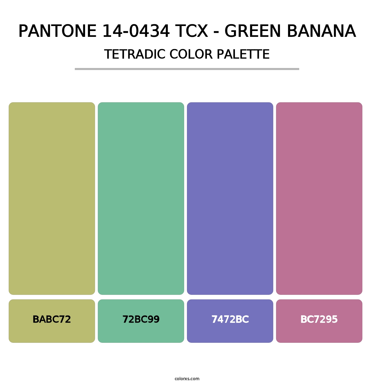 PANTONE 14-0434 TCX - Green Banana - Tetradic Color Palette