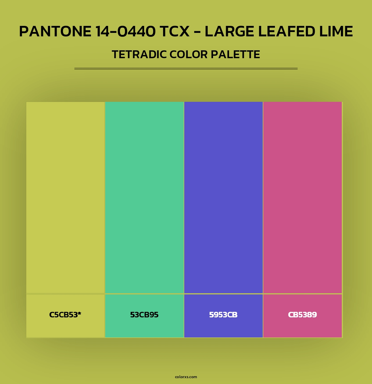 PANTONE 14-0440 TCX - Large Leafed Lime - Tetradic Color Palette