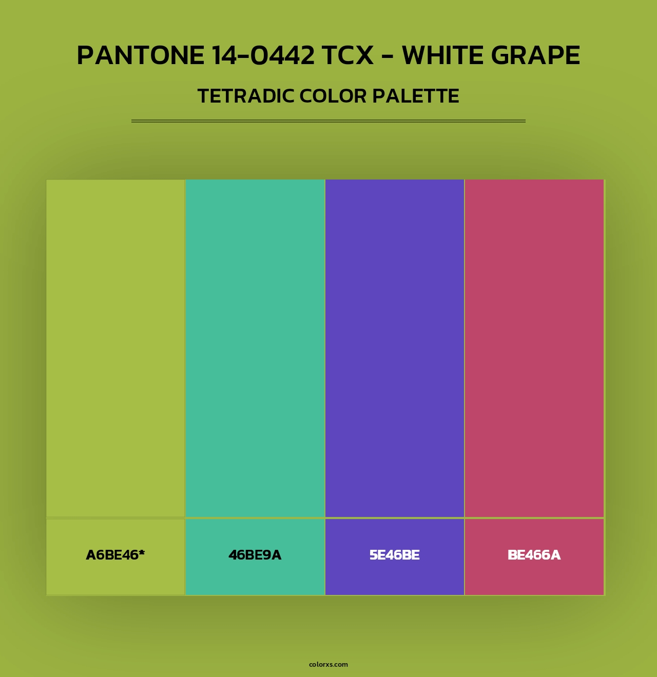 PANTONE 14-0442 TCX - White Grape - Tetradic Color Palette