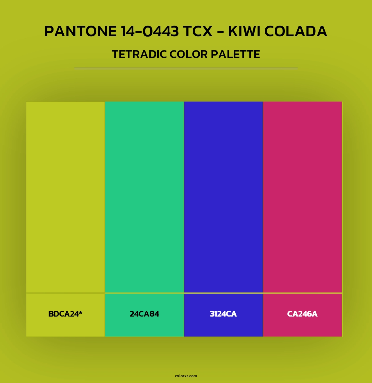 PANTONE 14-0443 TCX - Kiwi Colada - Tetradic Color Palette