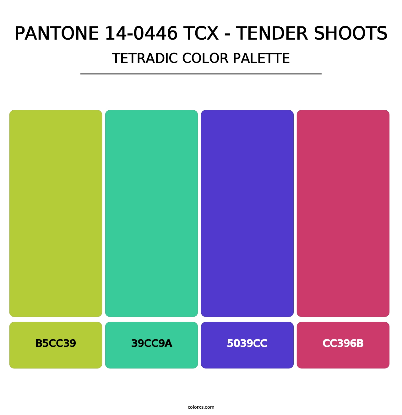 PANTONE 14-0446 TCX - Tender Shoots - Tetradic Color Palette