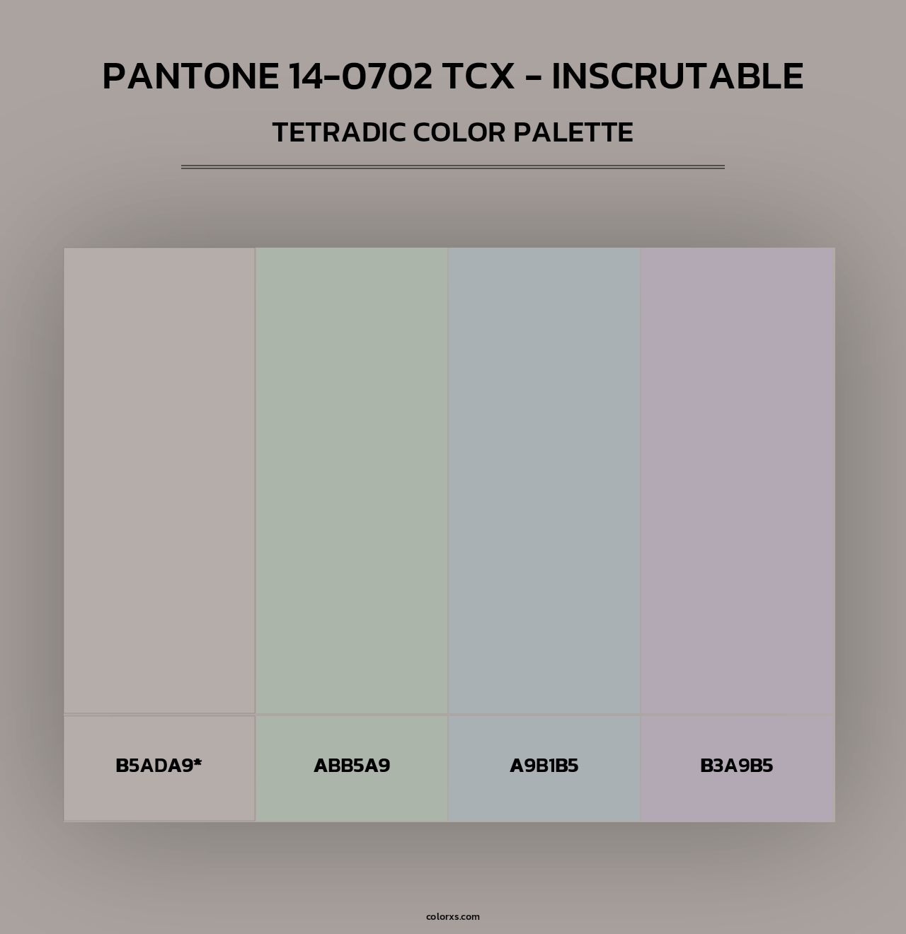 PANTONE 14-0702 TCX - Inscrutable - Tetradic Color Palette