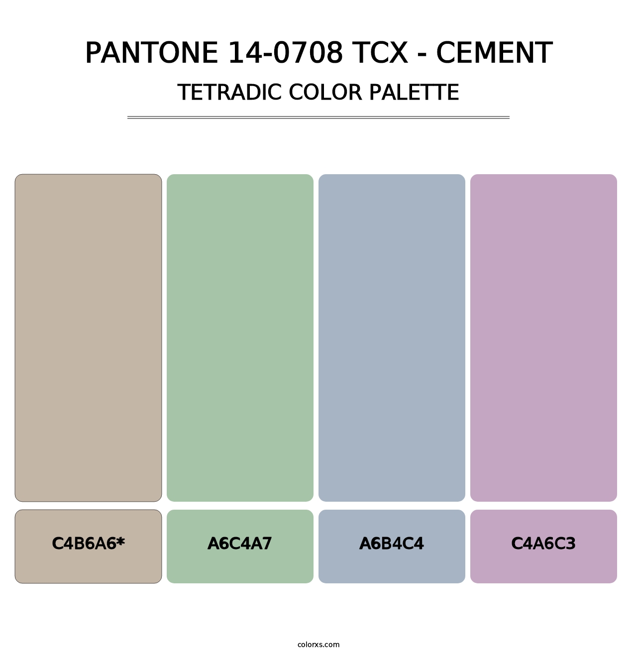 PANTONE 14-0708 TCX - Cement - Tetradic Color Palette