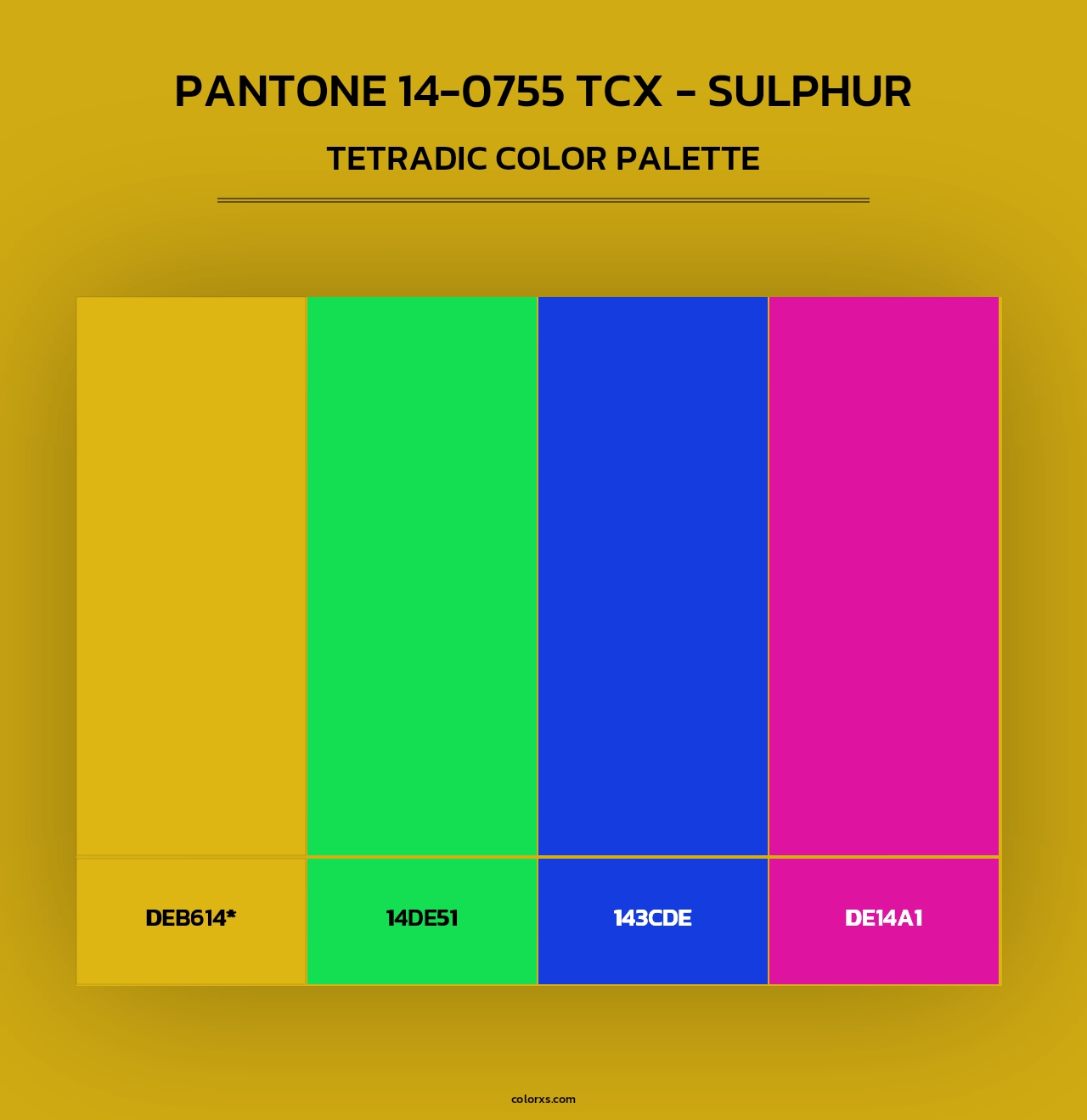 PANTONE 14-0755 TCX - Sulphur - Tetradic Color Palette
