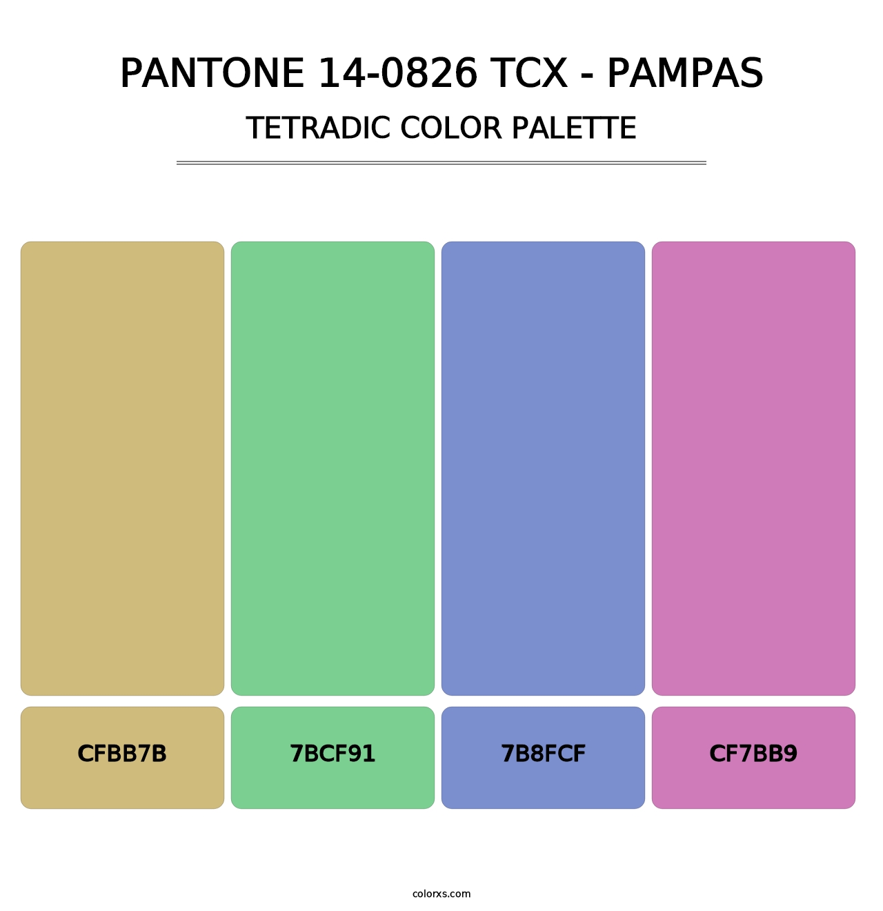 PANTONE 14-0826 TCX - Pampas - Tetradic Color Palette
