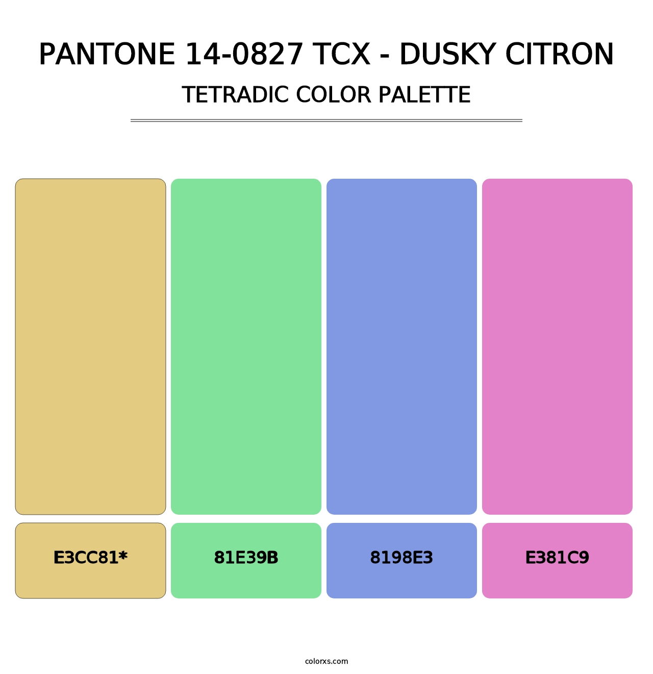 PANTONE 14-0827 TCX - Dusky Citron - Tetradic Color Palette