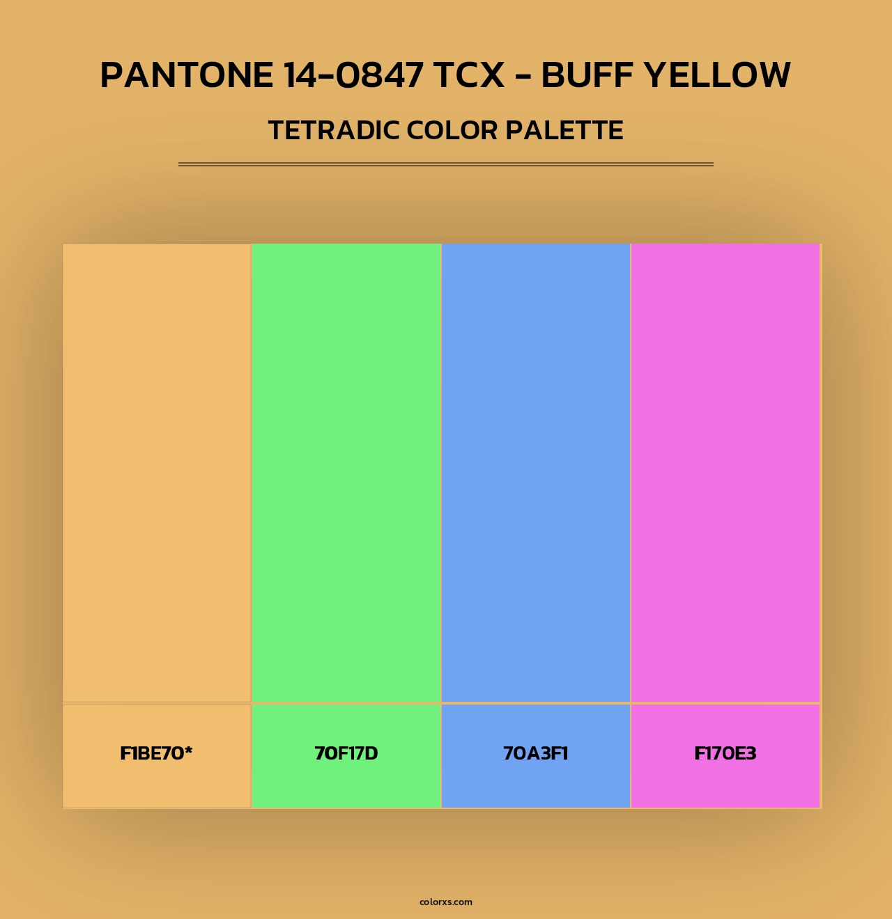 Pantone 14-0847 TCX - Buff Yellow - Tetradic Color Palette