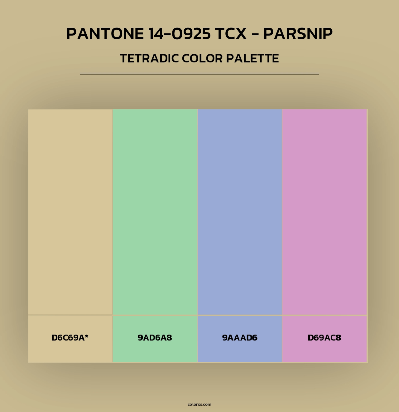 PANTONE 14-0925 TCX - Parsnip - Tetradic Color Palette