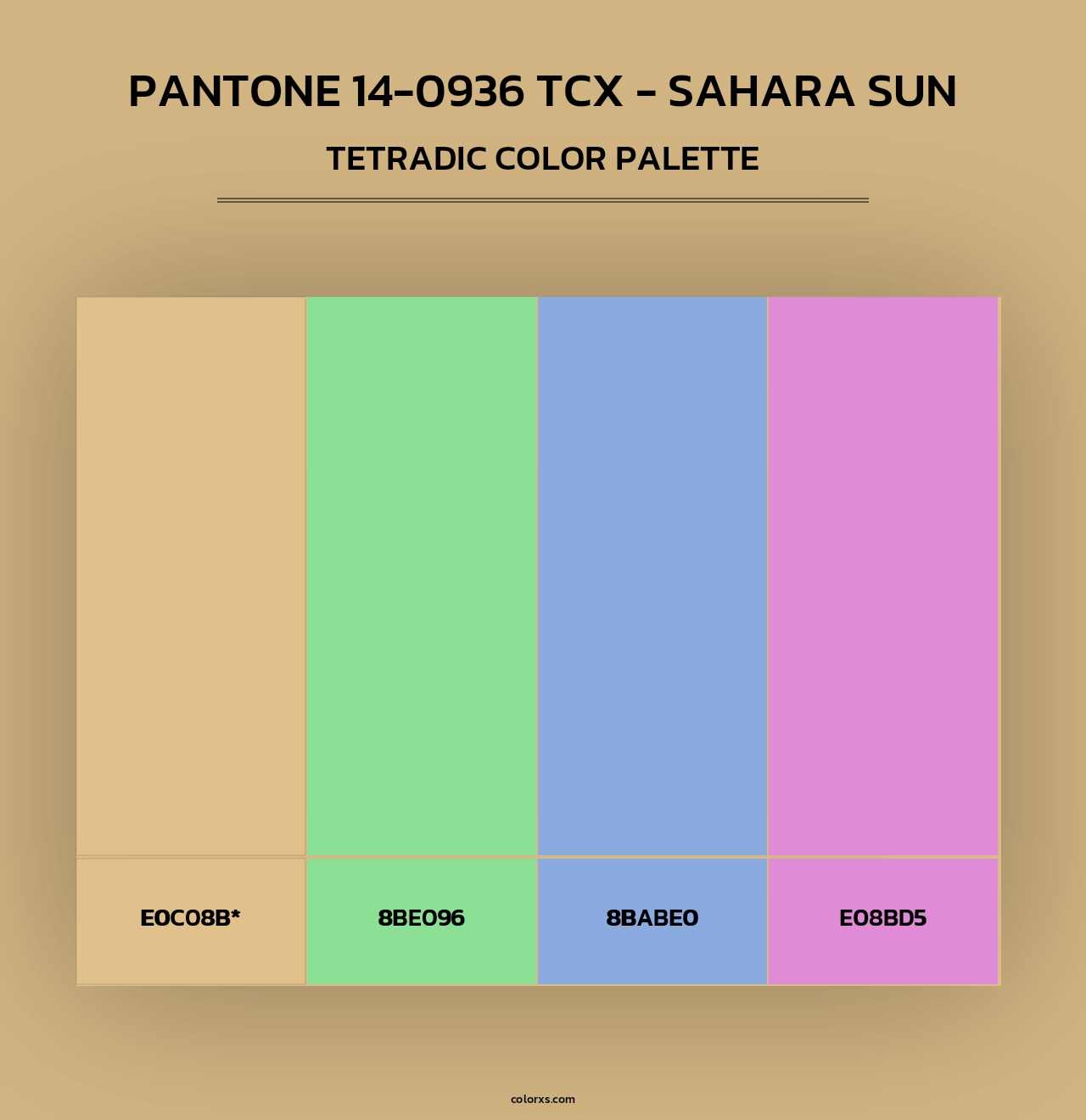 Pantone 14-0936 TCX - Sahara Sun color palettes - colorxs.com