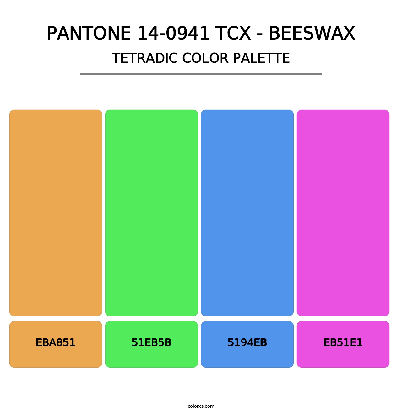 PANTONE 14-0941 TCX - Beeswax - Tetradic Color Palette
