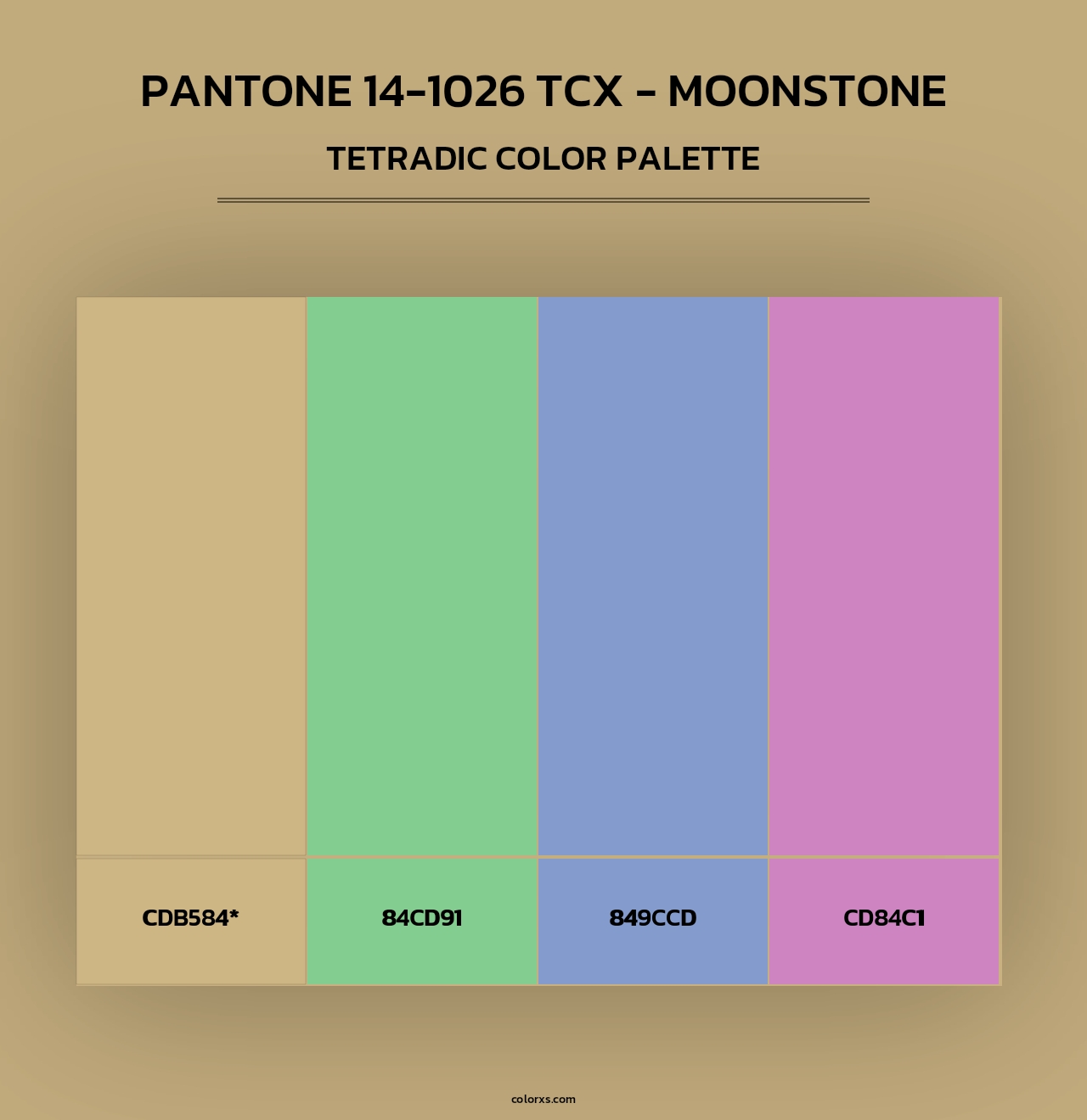 PANTONE 14-1026 TCX - Moonstone - Tetradic Color Palette