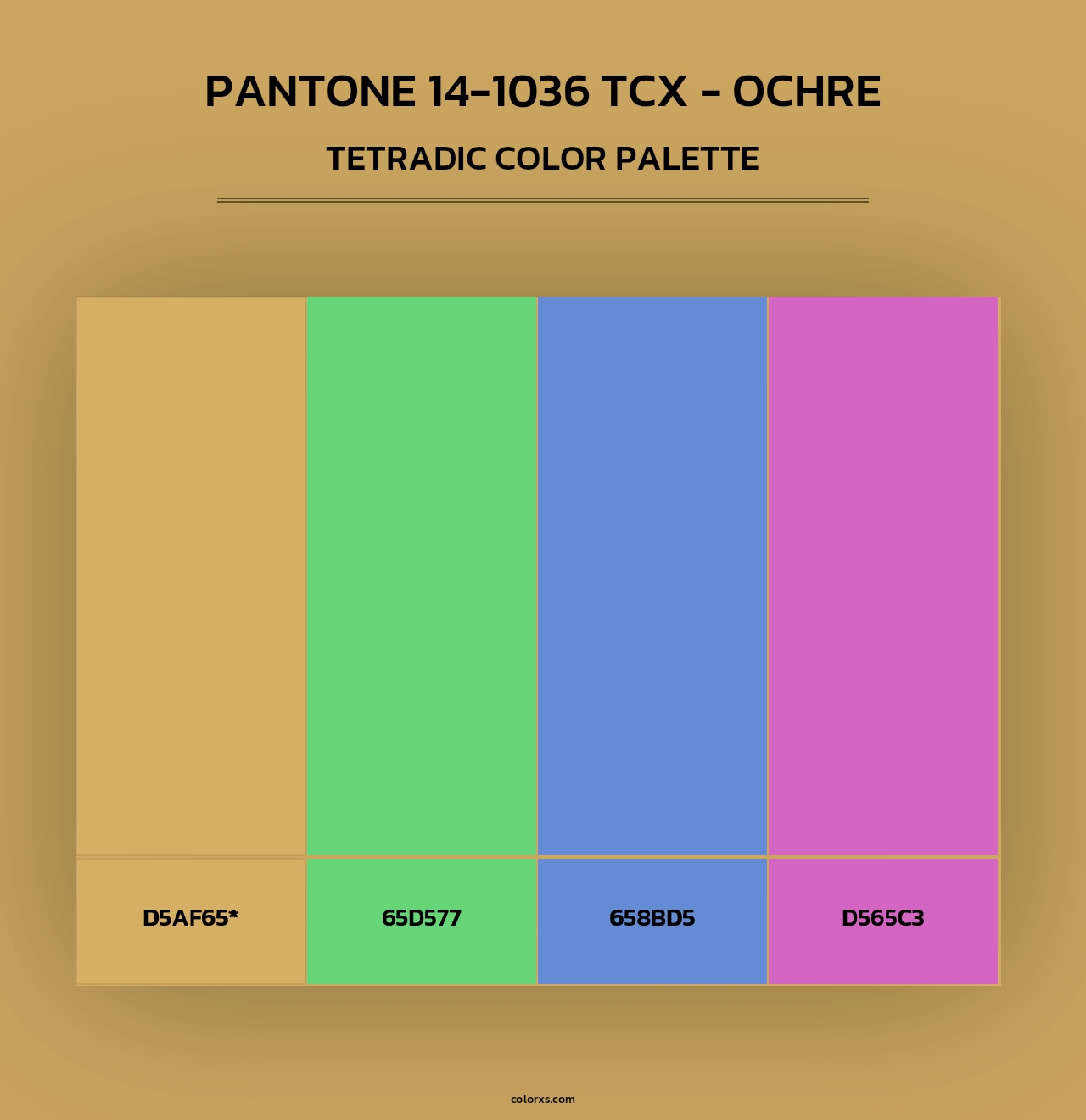 Pantone 14-1036 TCX - Ochre - Tetradic Color Palette