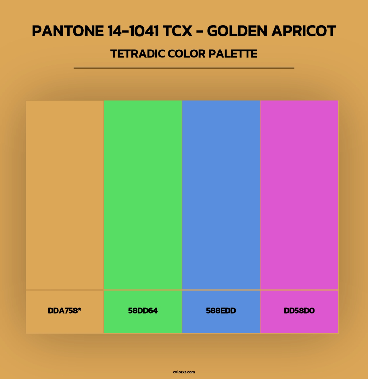 PANTONE 14-1041 TCX - Golden Apricot - Tetradic Color Palette