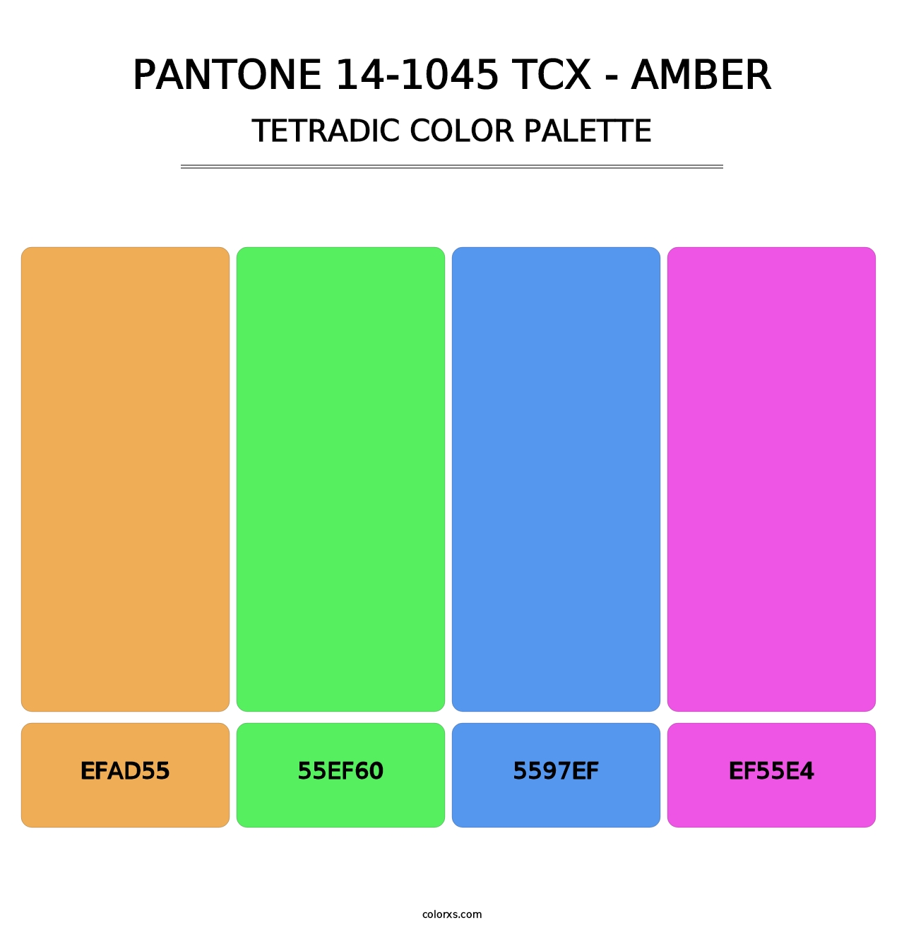 PANTONE 14-1045 TCX - Amber - Tetradic Color Palette