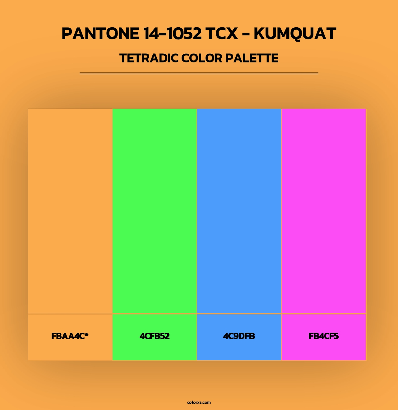PANTONE 14-1052 TCX - Kumquat - Tetradic Color Palette