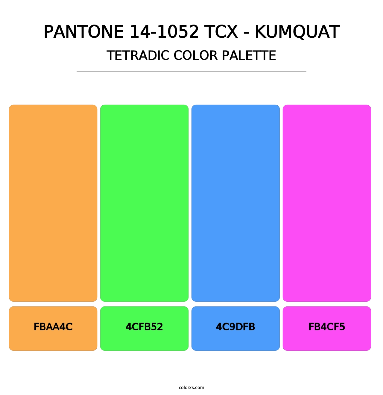 PANTONE 14-1052 TCX - Kumquat - Tetradic Color Palette