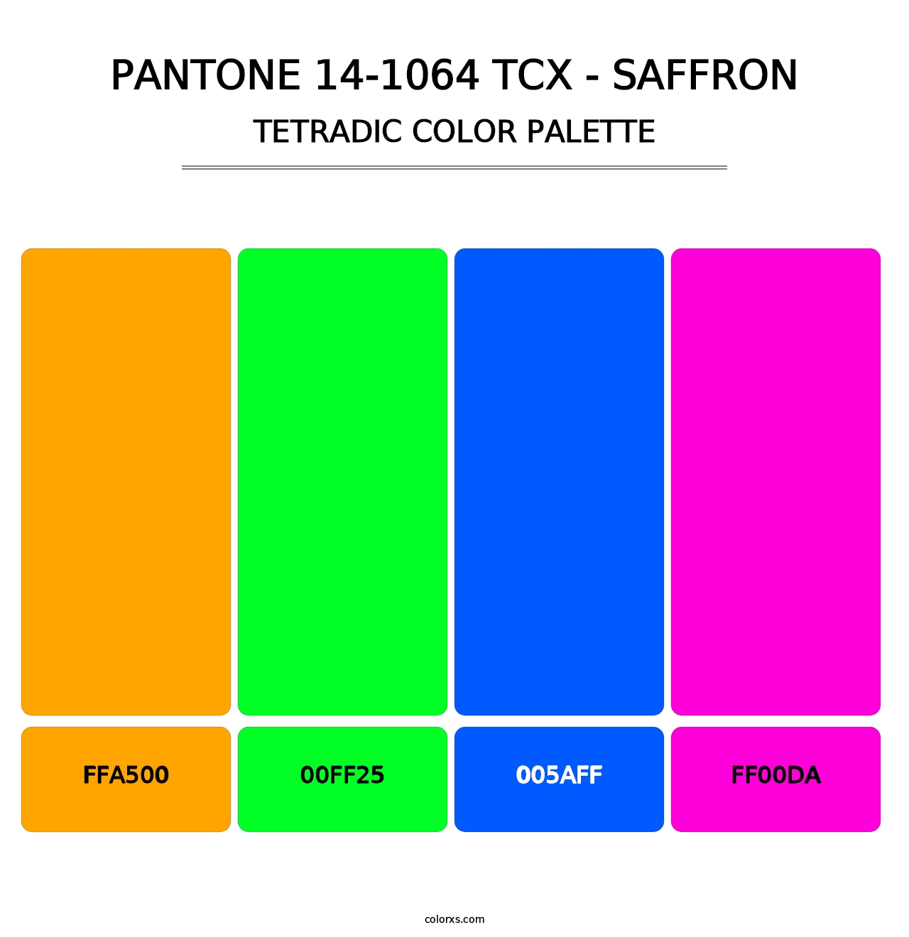 PANTONE 14-1064 TCX - Saffron - Tetradic Color Palette