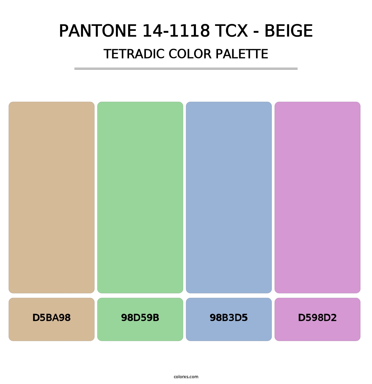 PANTONE 14-1118 TCX - Beige - Tetradic Color Palette