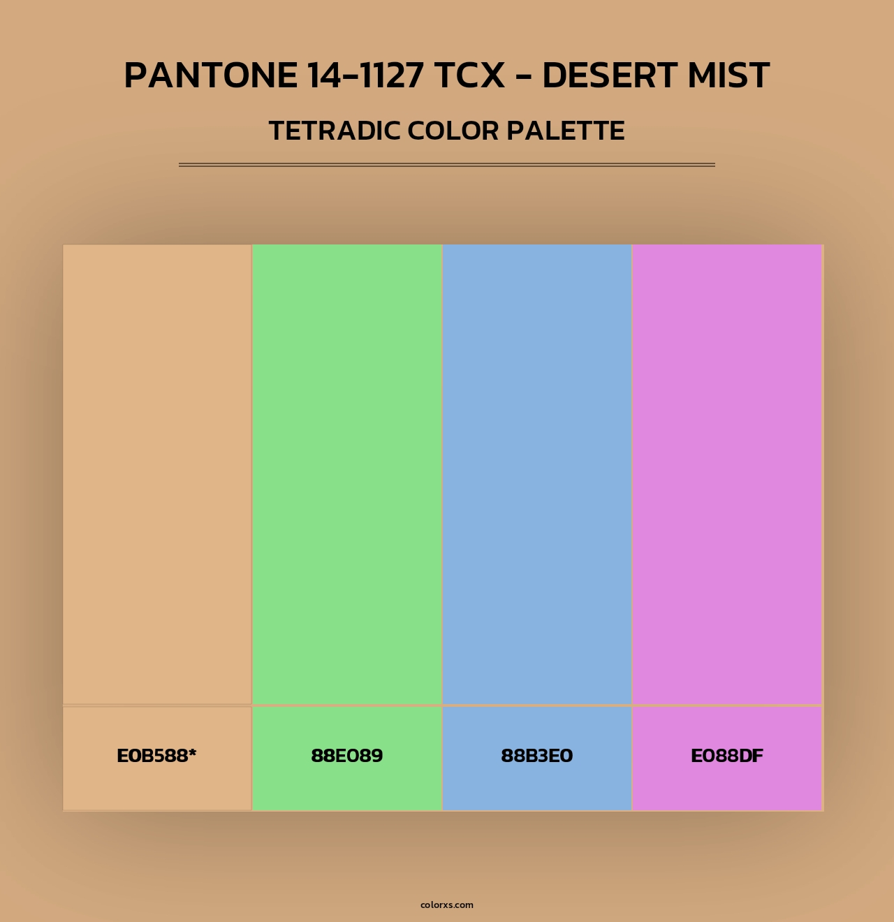 PANTONE 14-1127 TCX - Desert Mist - Tetradic Color Palette