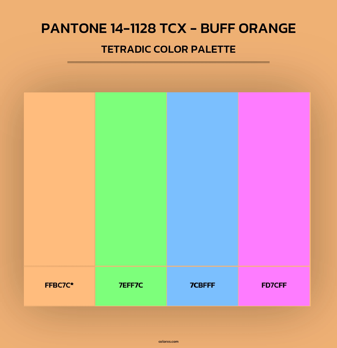 PANTONE 14-1128 TCX - Buff Orange - Tetradic Color Palette
