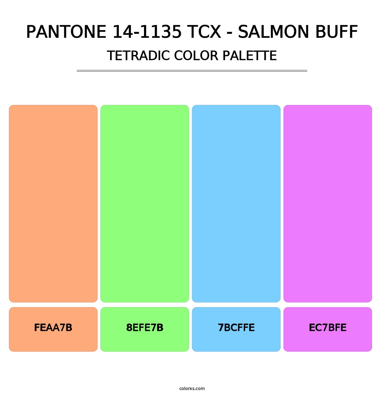 PANTONE 14-1135 TCX - Salmon Buff - Tetradic Color Palette