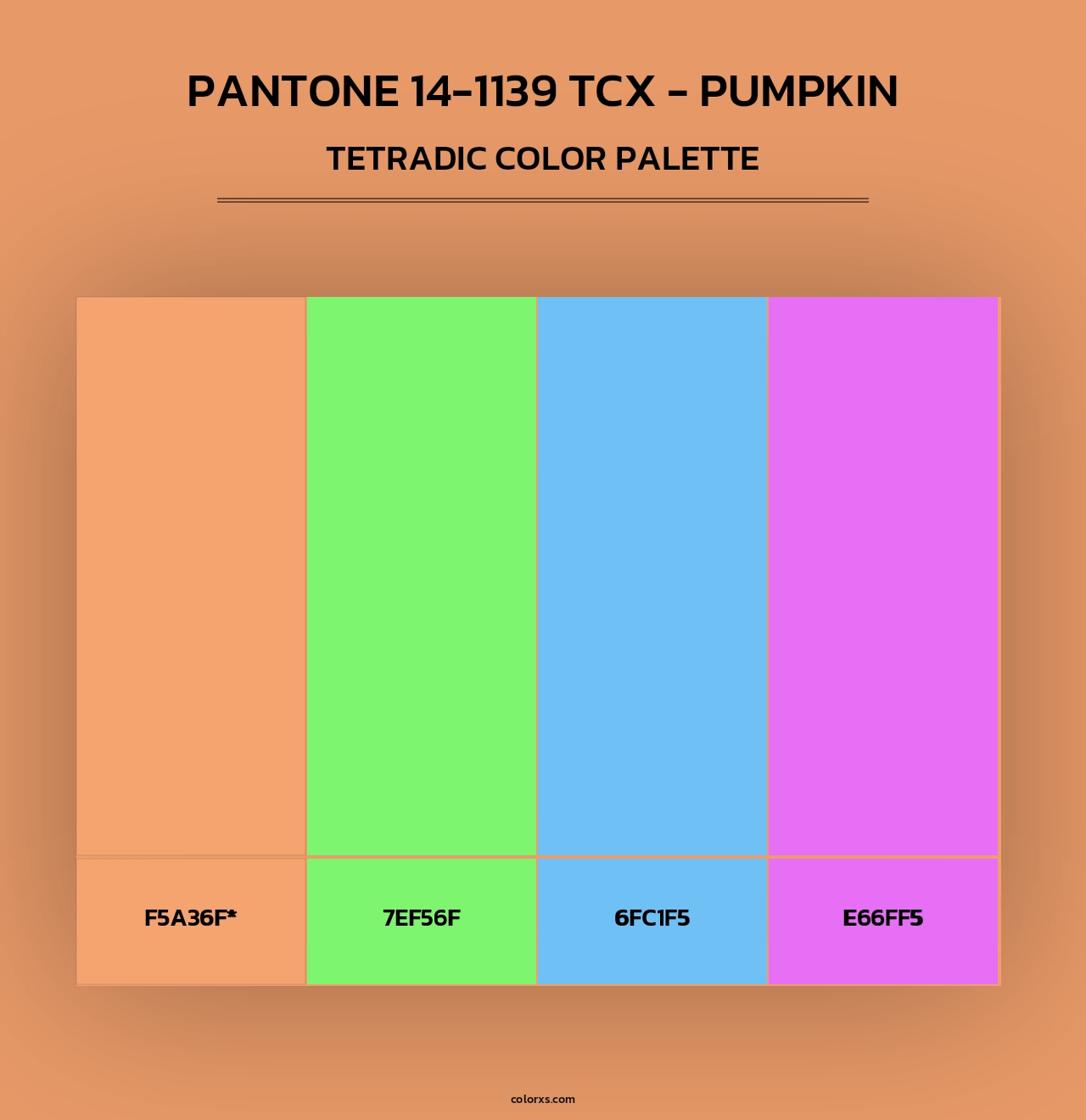 PANTONE 14-1139 TCX - Pumpkin - Tetradic Color Palette