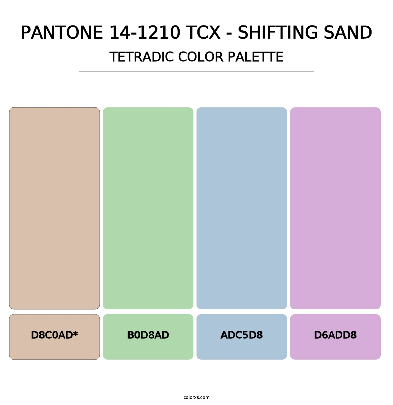 PANTONE 14-1210 TCX - Shifting Sand - Tetradic Color Palette