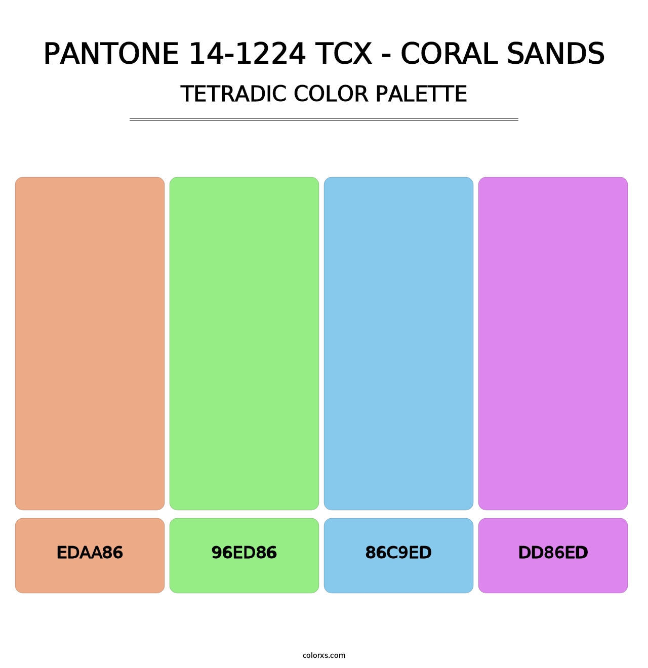 PANTONE 14-1224 TCX - Coral Sands - Tetradic Color Palette