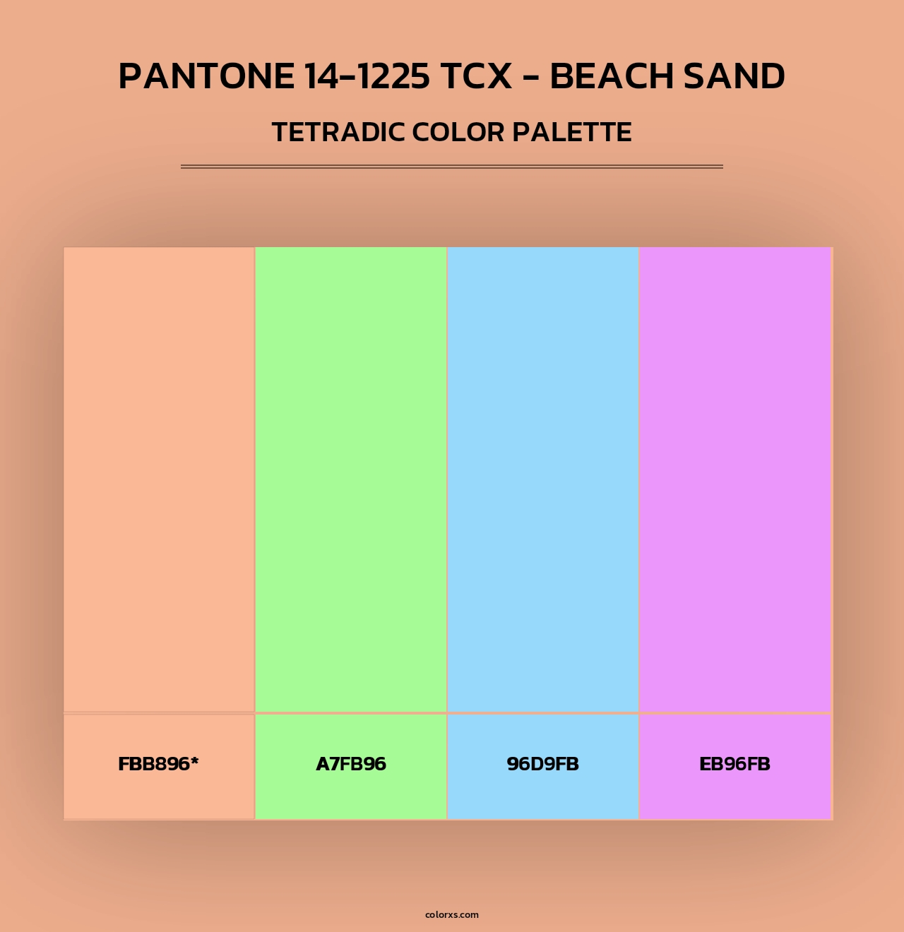 PANTONE 14-1225 TCX - Beach Sand - Tetradic Color Palette