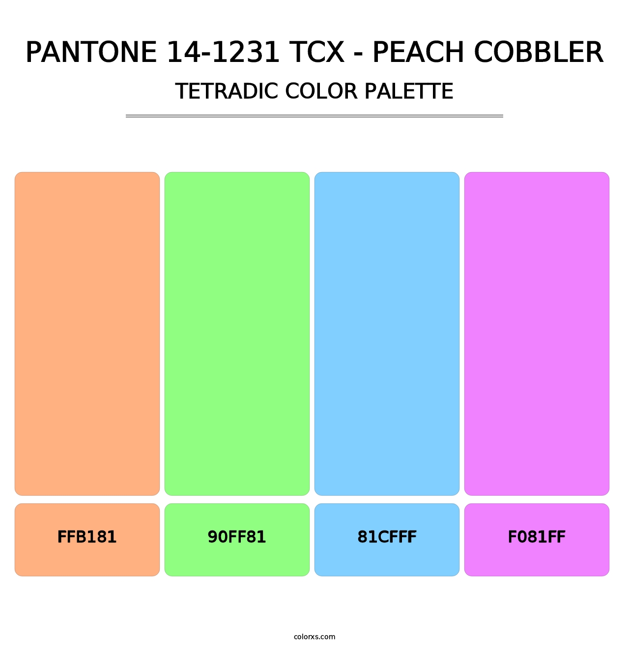 PANTONE 14-1231 TCX - Peach Cobbler - Tetradic Color Palette