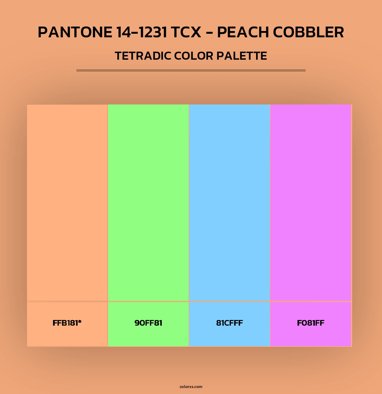 PANTONE 14-1231 TCX - Peach Cobbler - Tetradic Color Palette