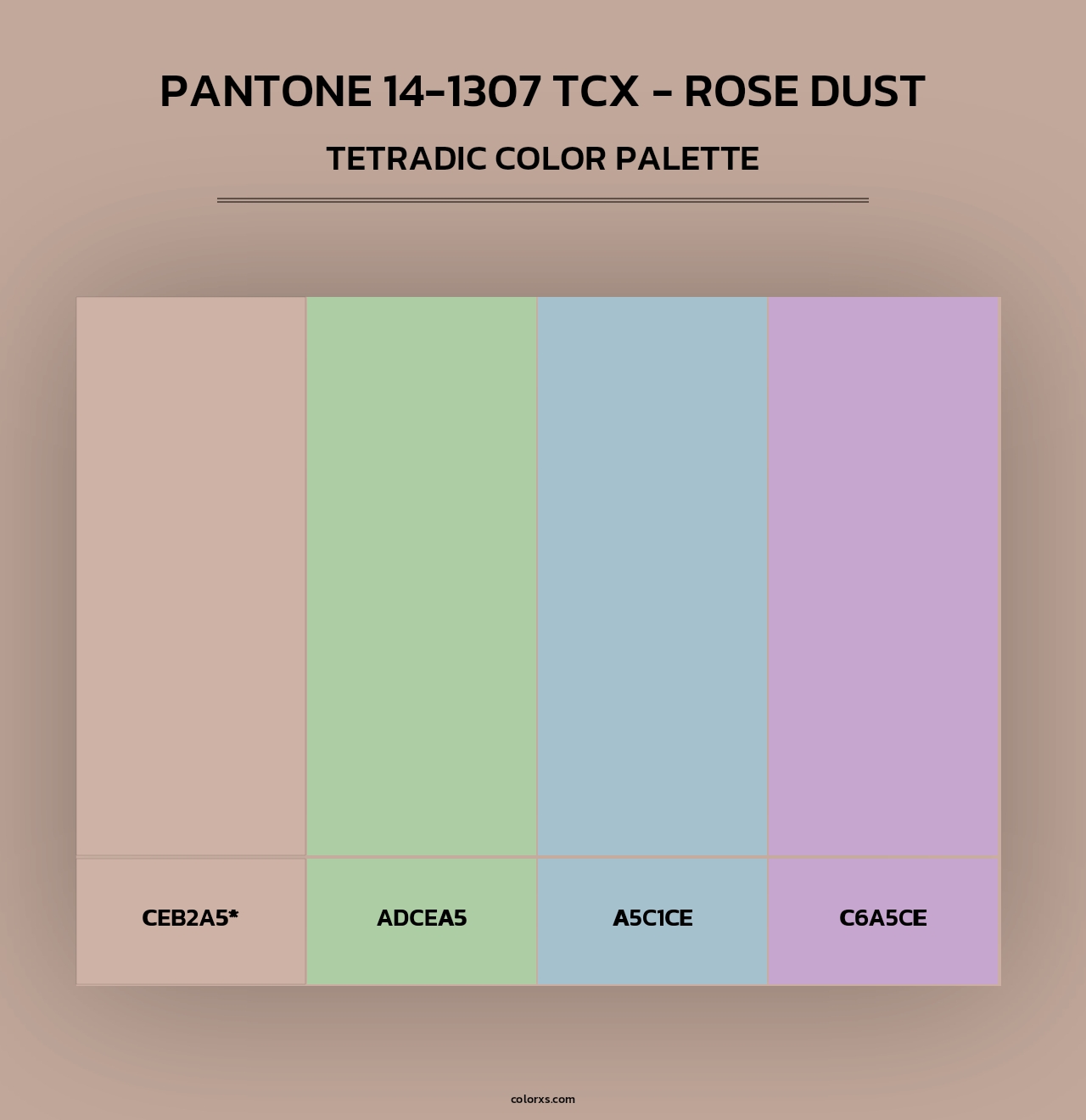 PANTONE 14-1307 TCX - Rose Dust - Tetradic Color Palette