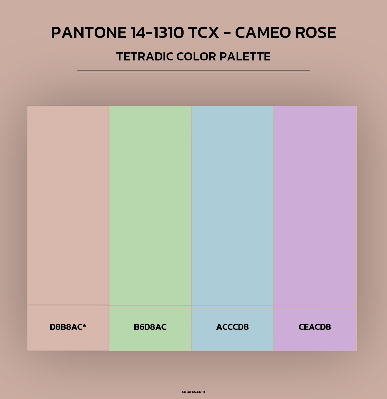 PANTONE 14-1310 TCX - Cameo Rose - Tetradic Color Palette