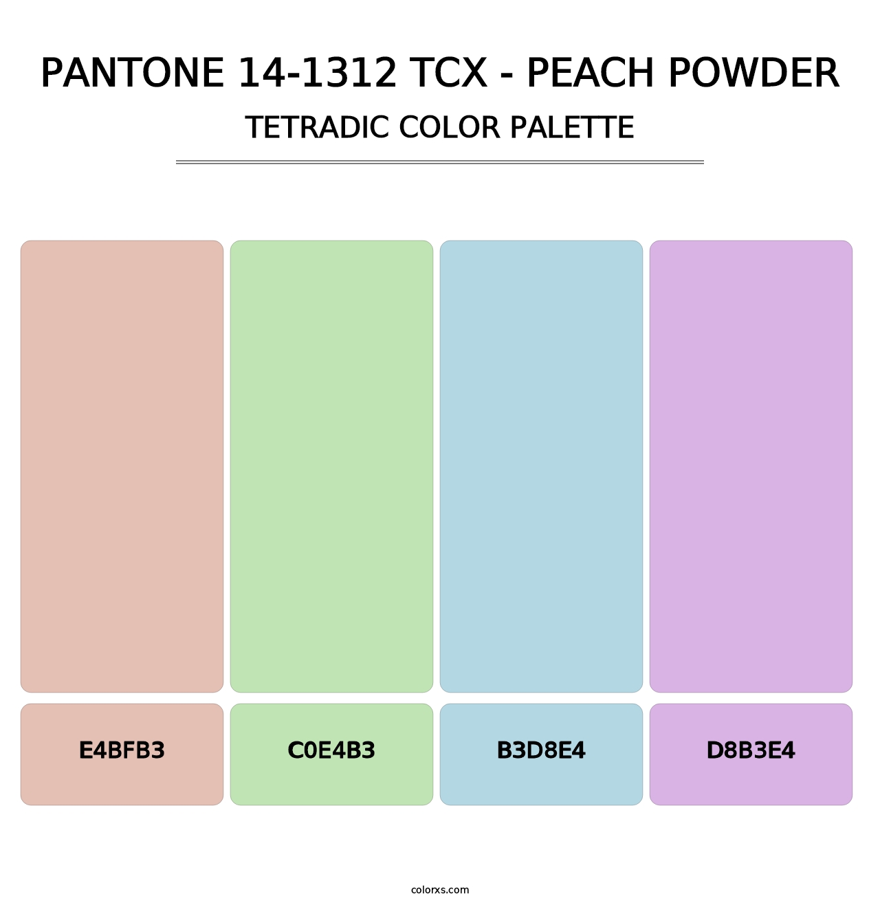 PANTONE 14-1312 TCX - Peach Powder - Tetradic Color Palette