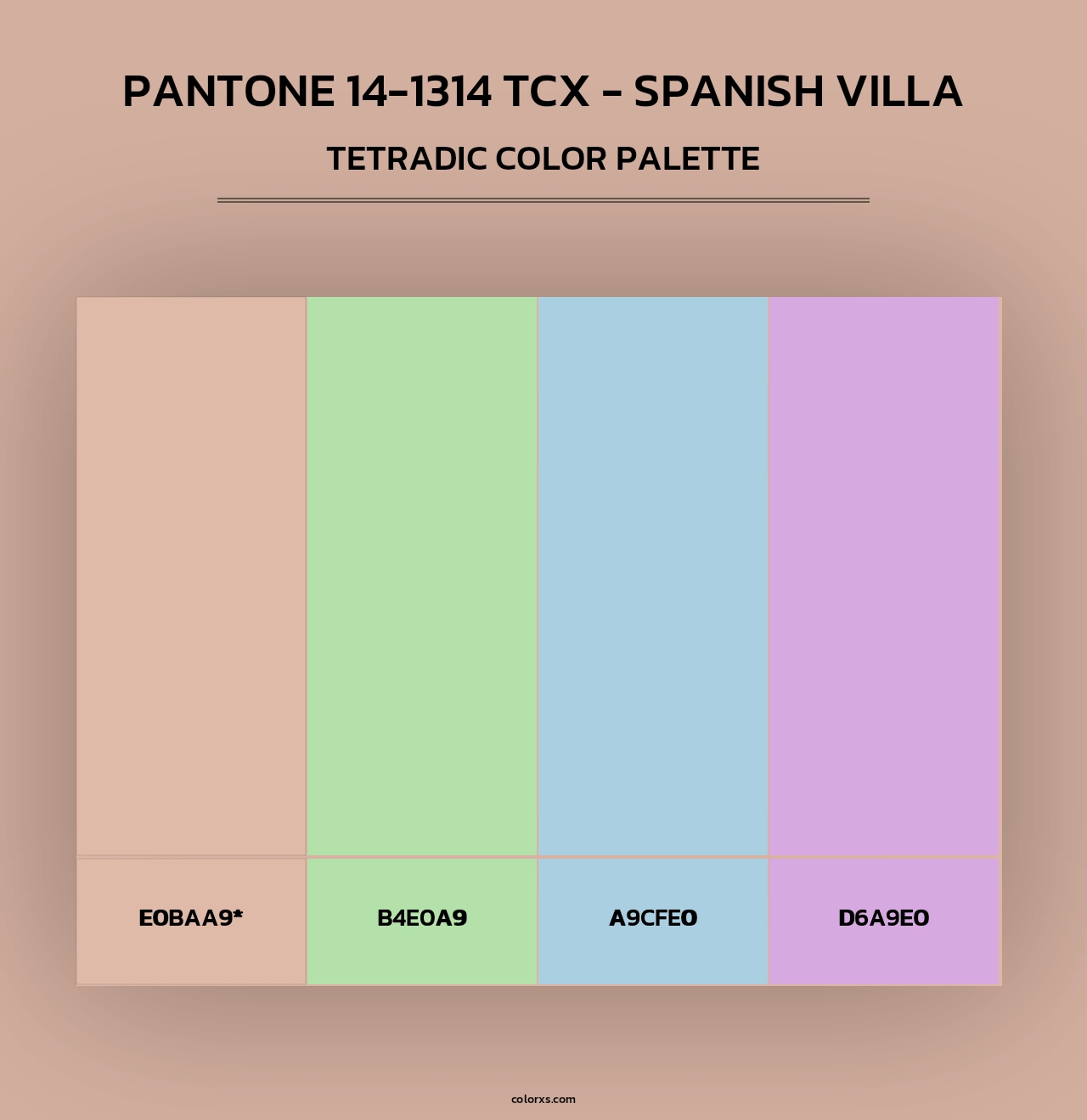 PANTONE 14-1314 TCX - Spanish Villa - Tetradic Color Palette