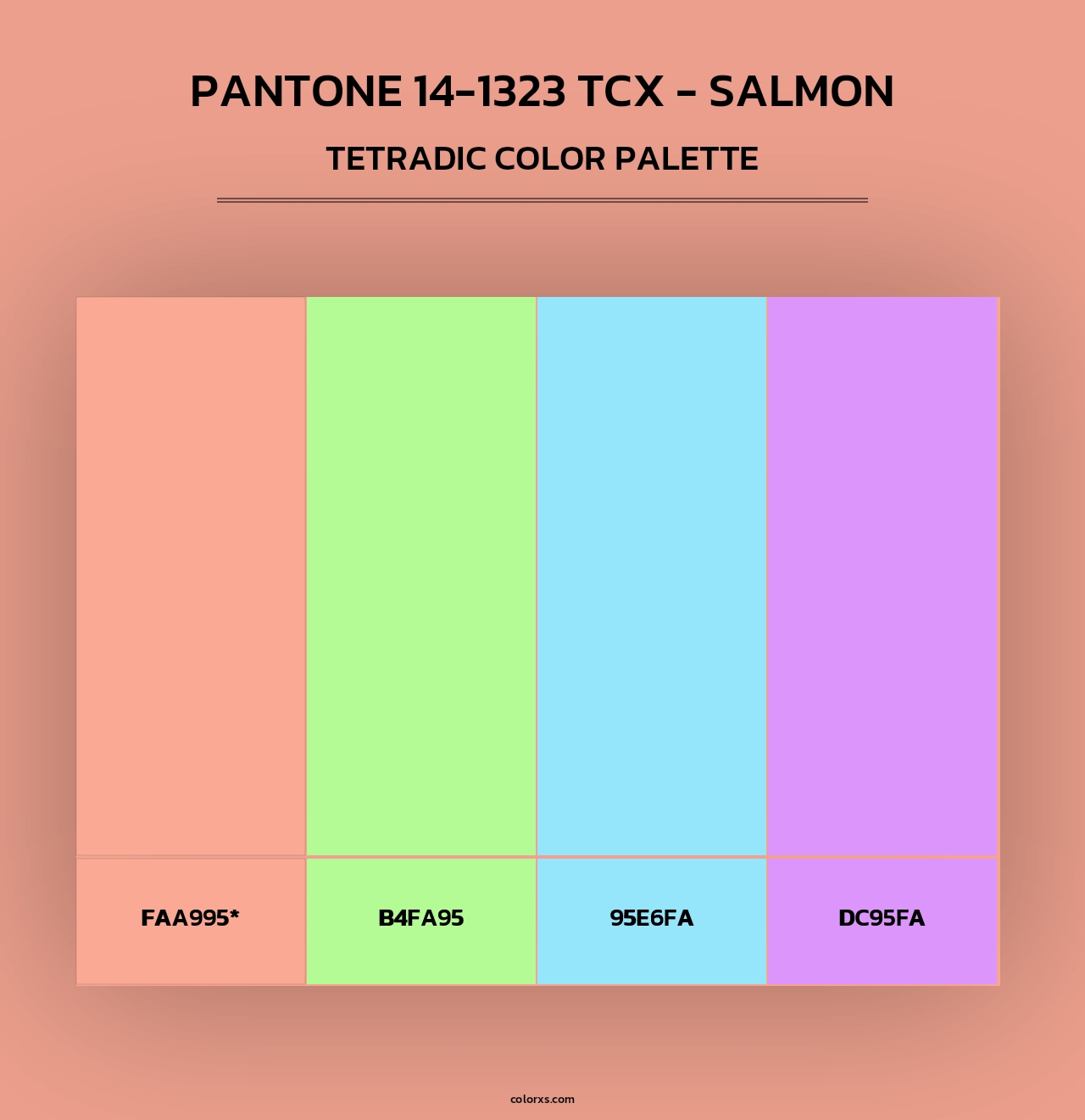 PANTONE 14-1323 TCX - Salmon - Tetradic Color Palette