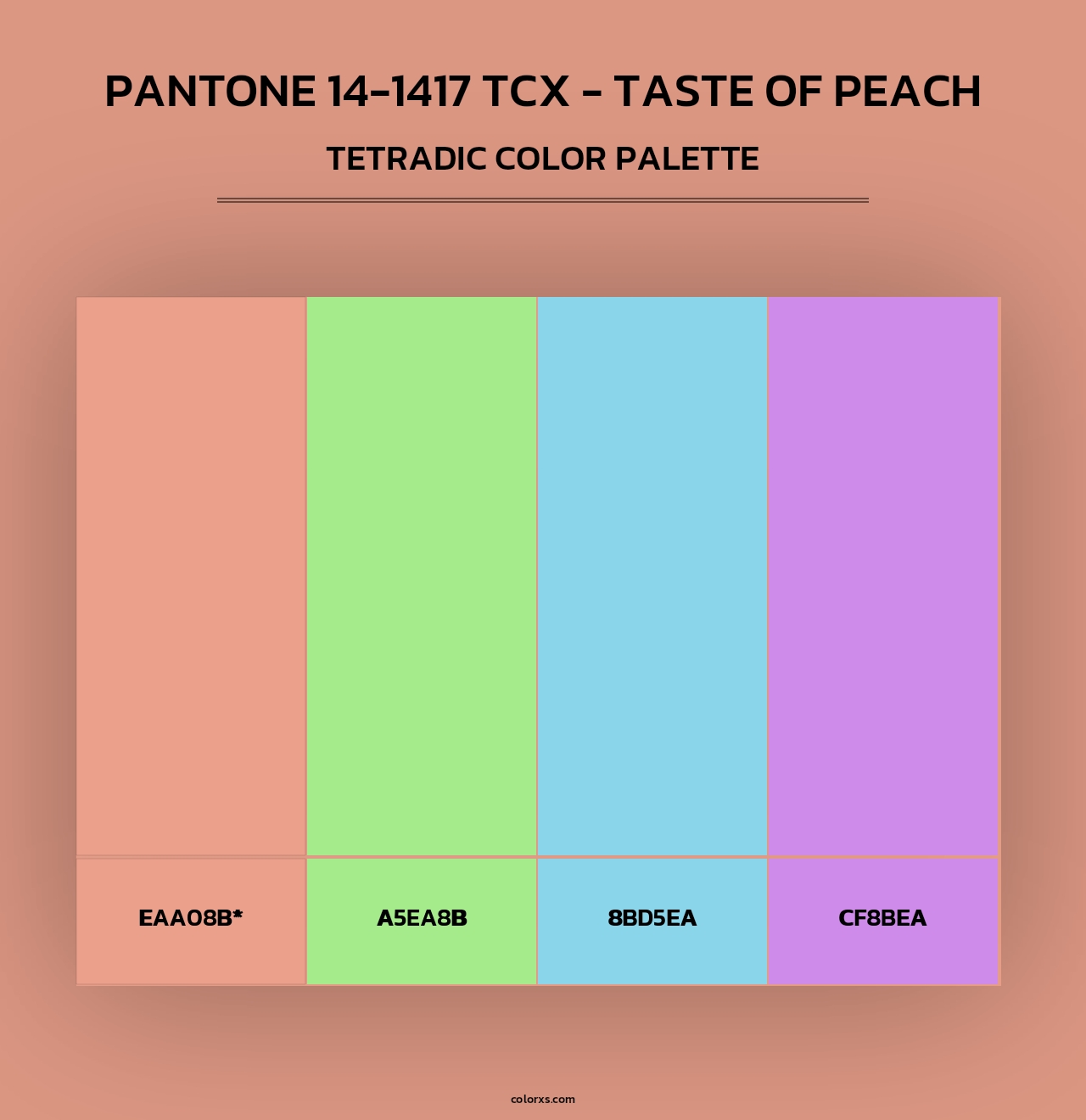 PANTONE 14-1417 TCX - Taste of Peach - Tetradic Color Palette