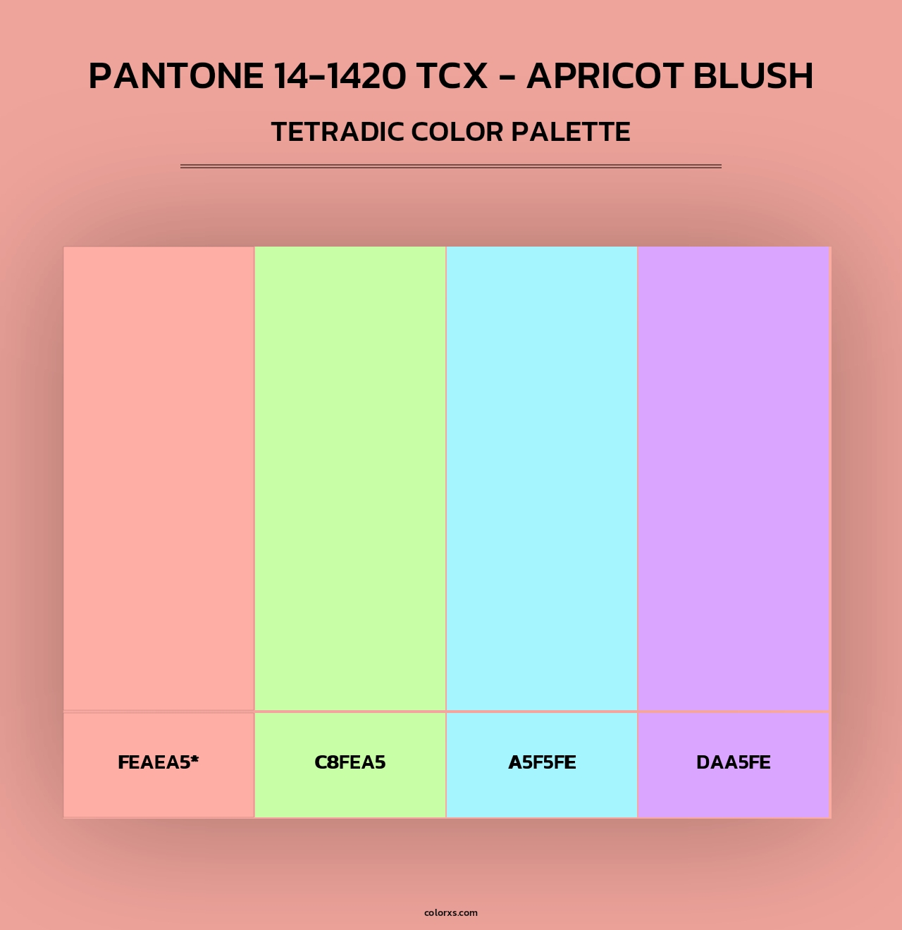 PANTONE 14-1420 TCX - Apricot Blush - Tetradic Color Palette