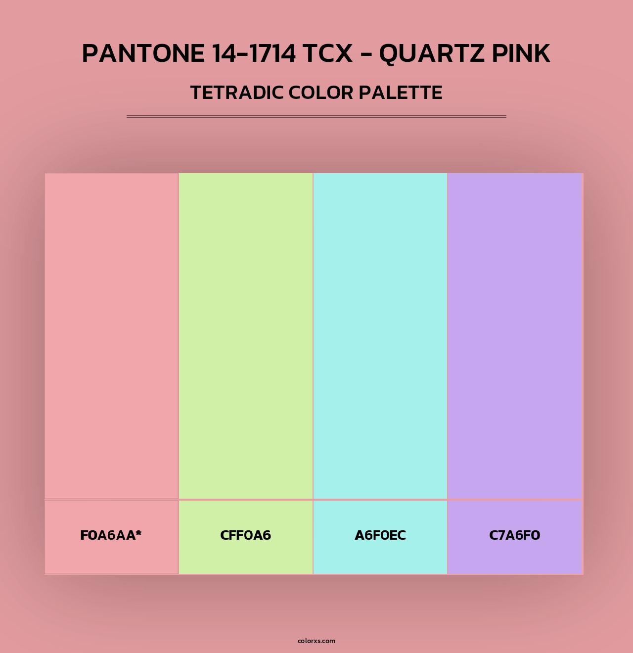 PANTONE 14-1714 TCX - Quartz Pink - Tetradic Color Palette