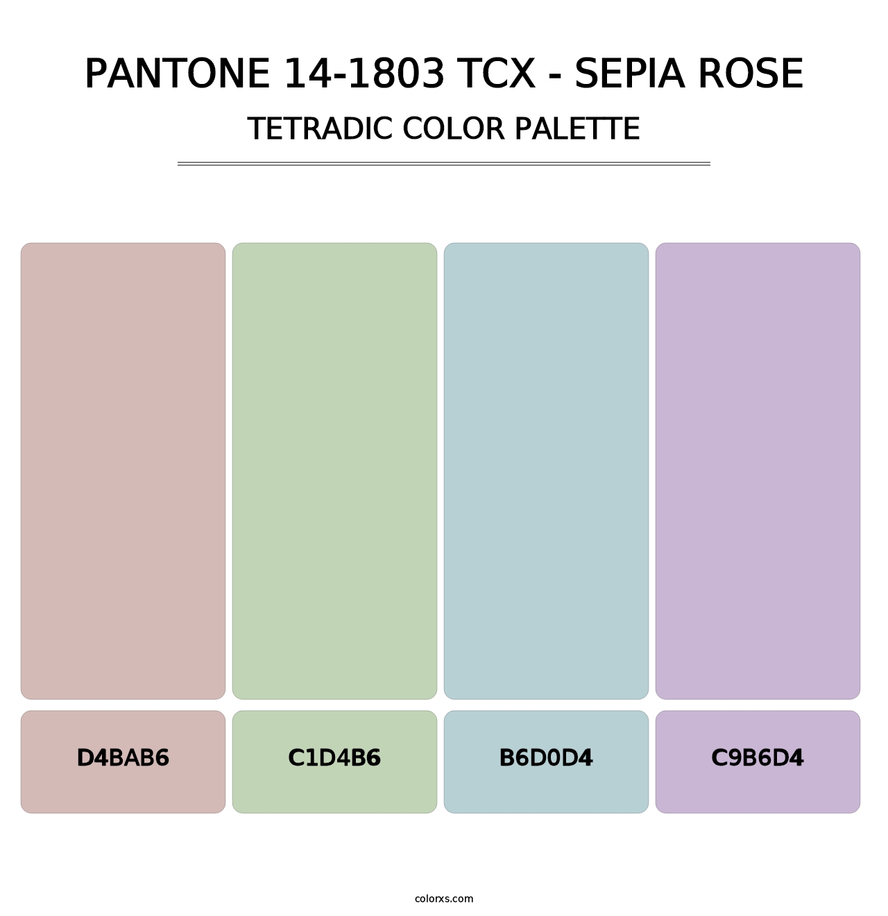 PANTONE 14-1803 TCX - Sepia Rose - Tetradic Color Palette