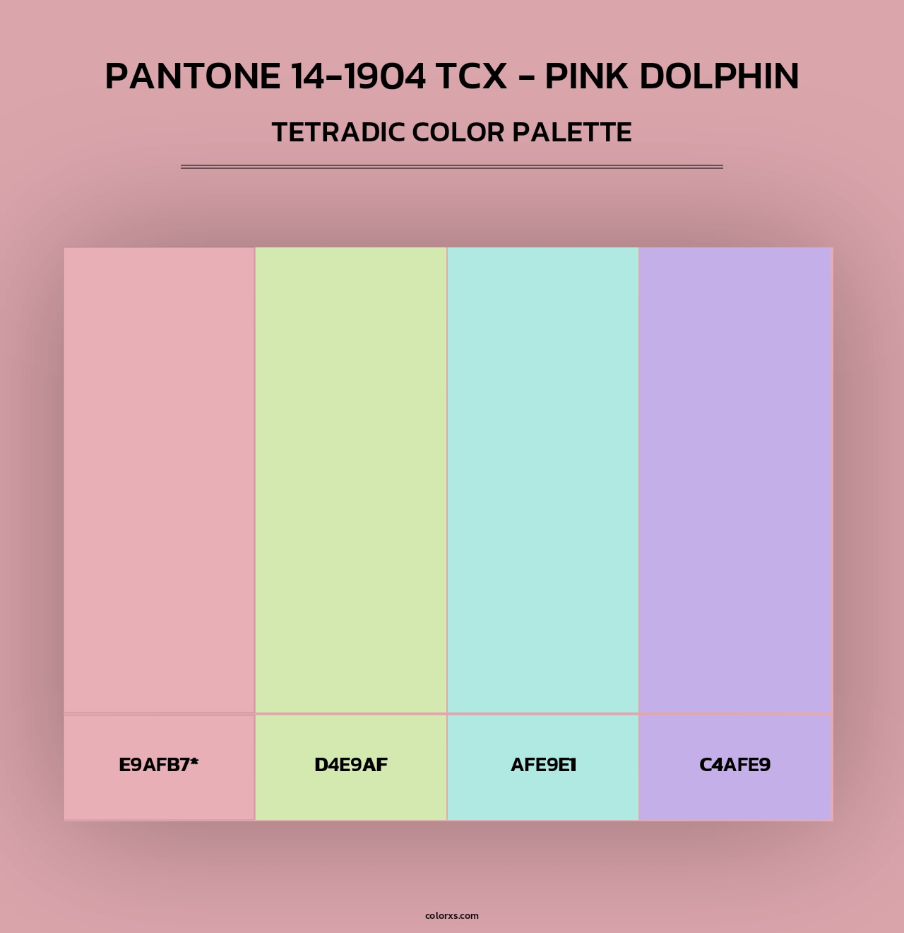 PANTONE 14-1904 TCX - Pink Dolphin - Tetradic Color Palette