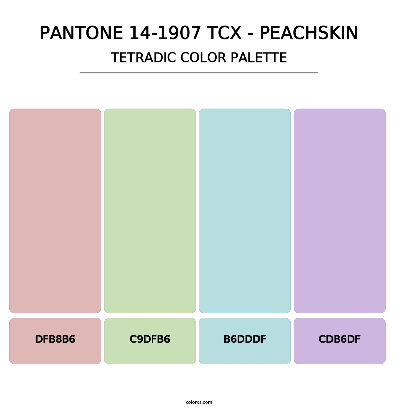 PANTONE 14-1907 TCX - Peachskin - Tetradic Color Palette
