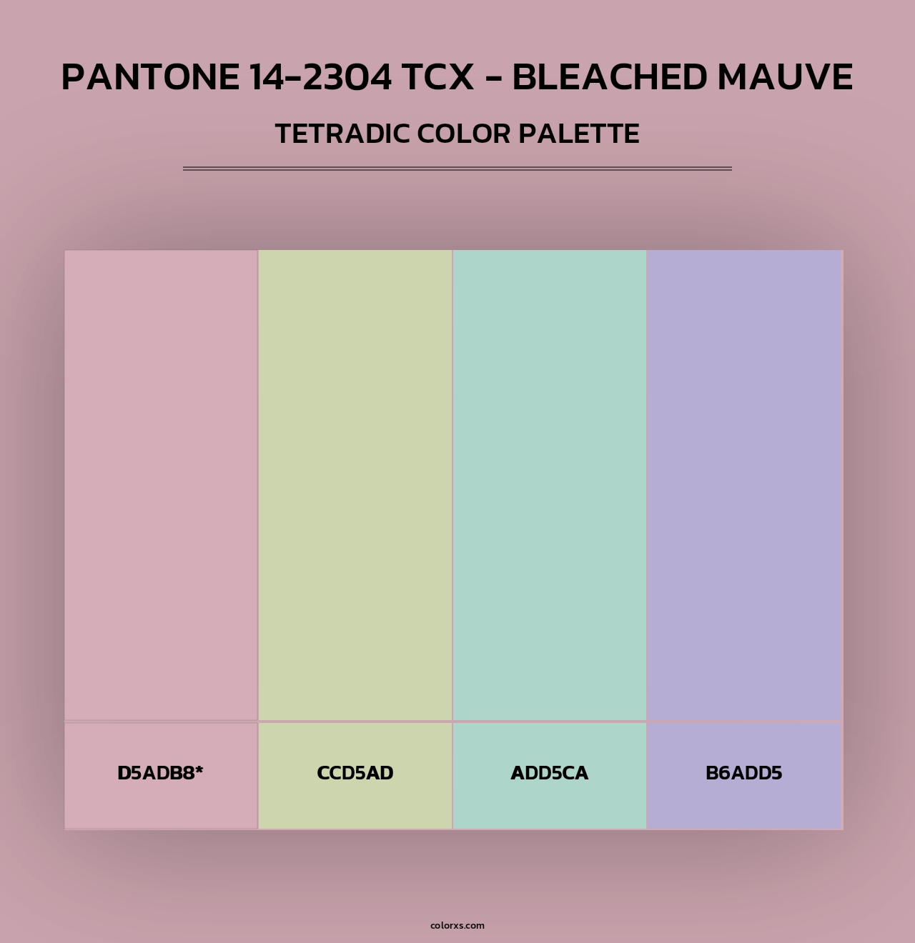 PANTONE 14-2304 TCX - Bleached Mauve - Tetradic Color Palette